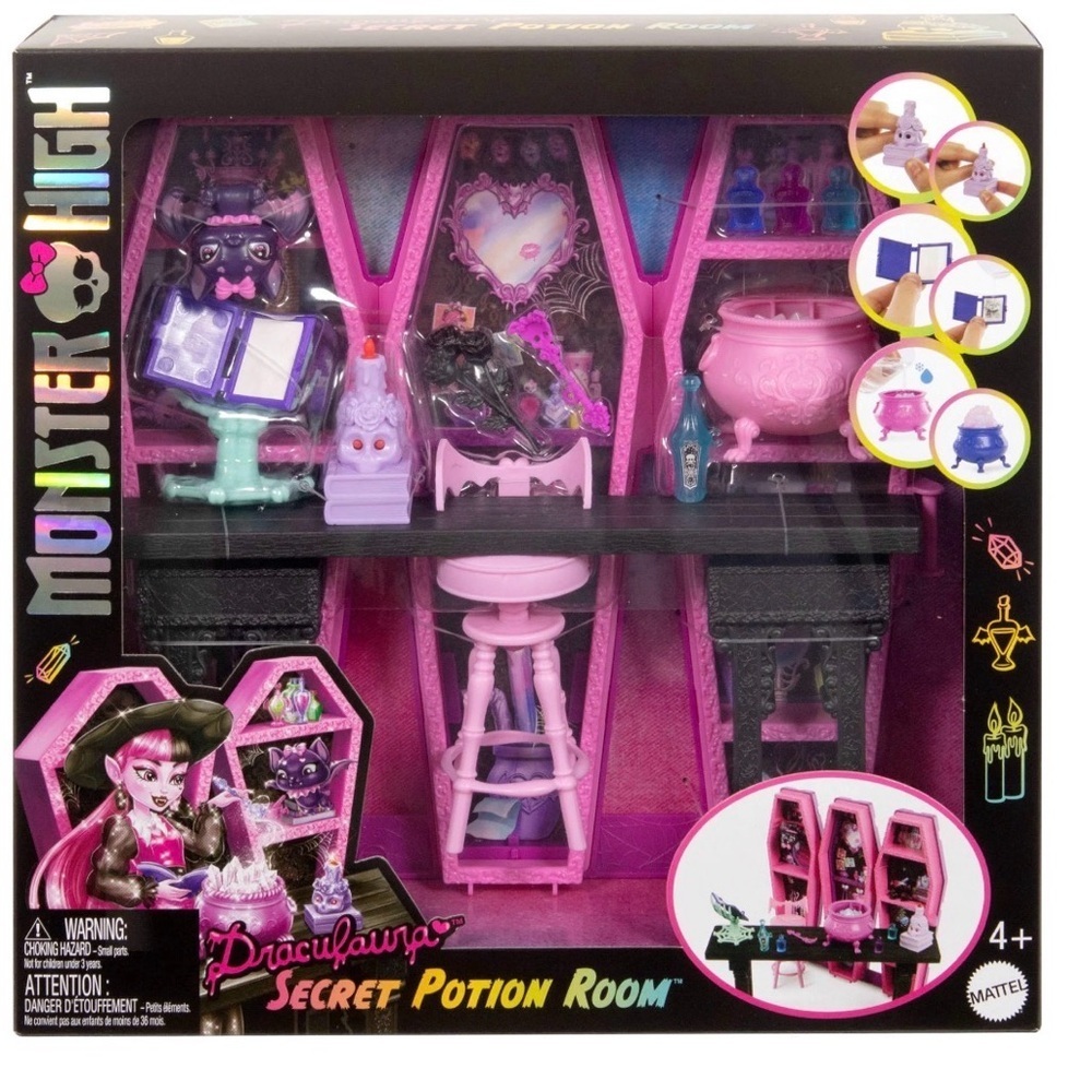 Monster High Draculaura Secret Potion Room Set - Pink and Black